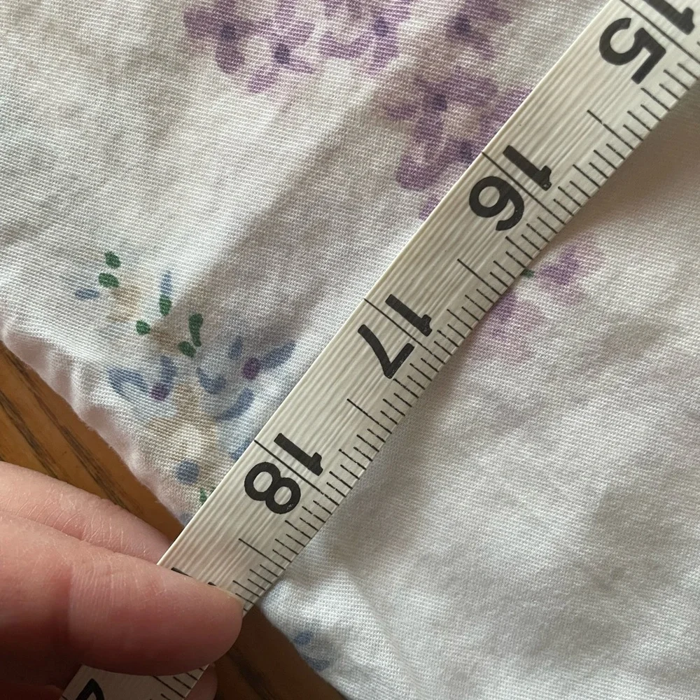 Set of 2 Vintage Waverly Lilac Floral Fabric White Eyelet Ruffle Standard Queen